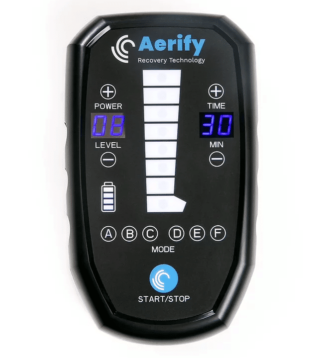 Aerify CHARGE Compression Massage controls